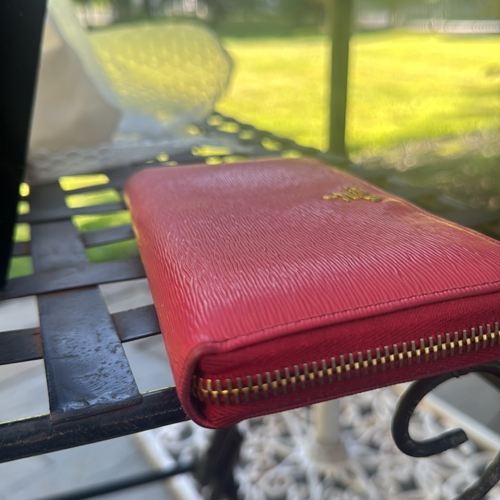 Prada  Pink Saffiano Zippy Wallet - Picture 8 of 8